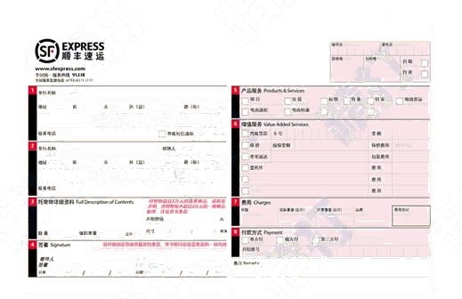 顺丰速运国内(2014)打印模板